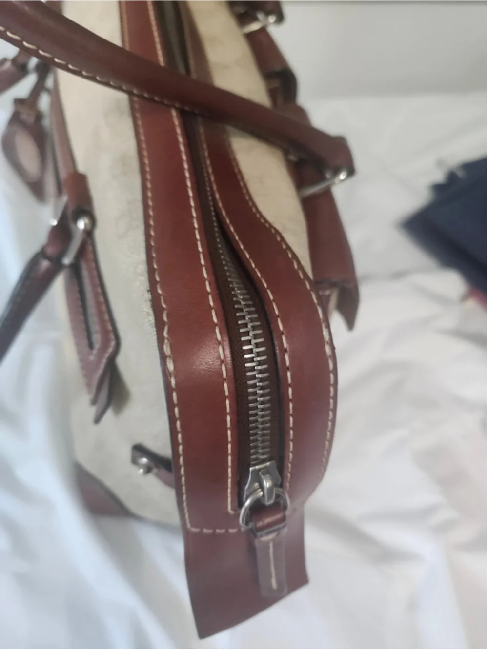 Vintage Dooney & Bourke Satchel One Size Beige Brown